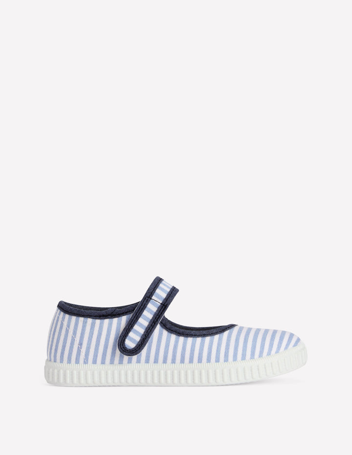 Canvas Mary Janes-Stripe