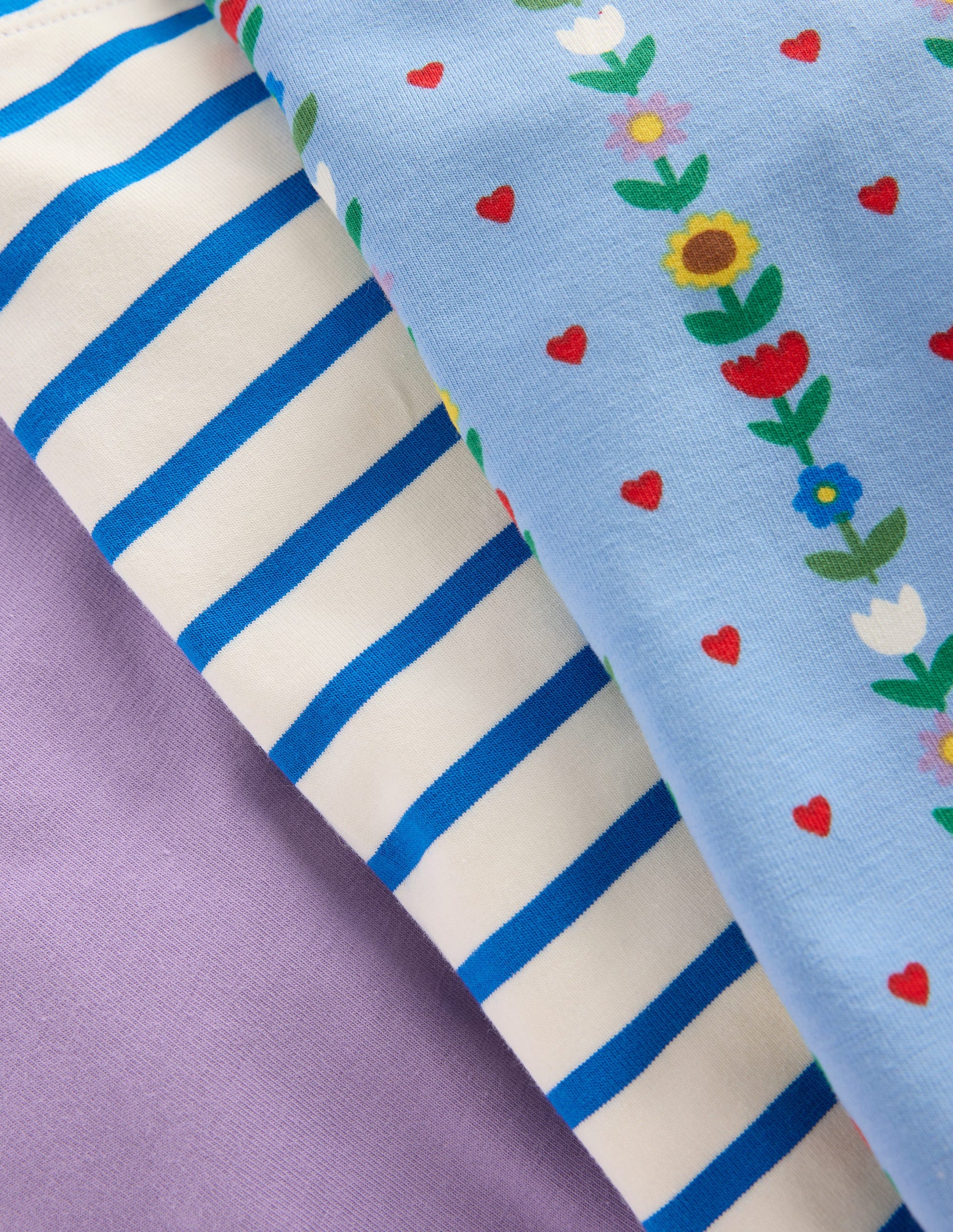 3-pack Cycling Shorts-Glacier Blue Sunflower Garden-2