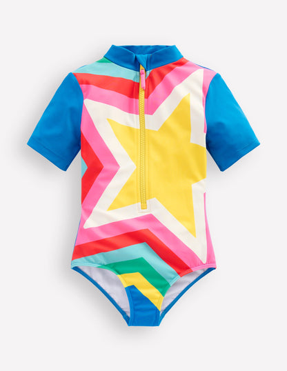 Short-sleeved Swimsuit-Multi Star-1
