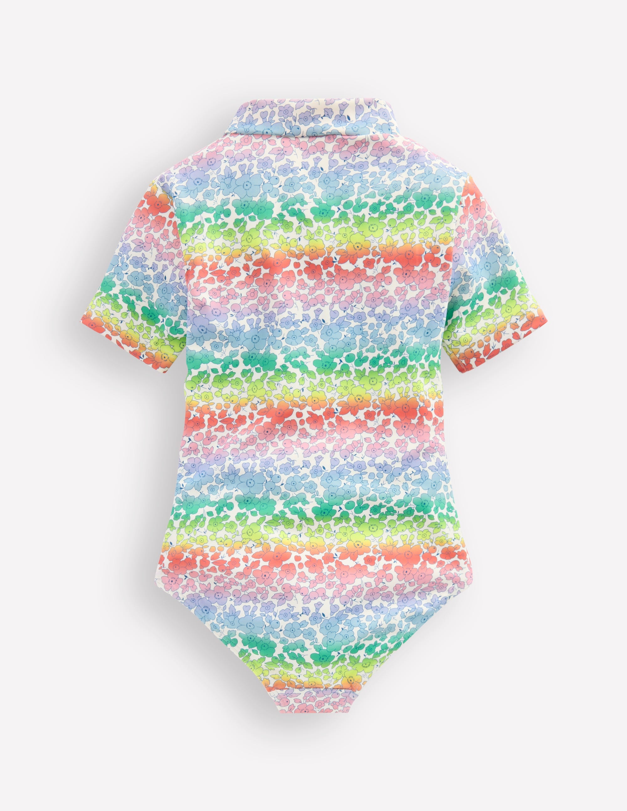 Short-sleeved Swimsuit-Rainbow Ombre Flowerbed - Image 2