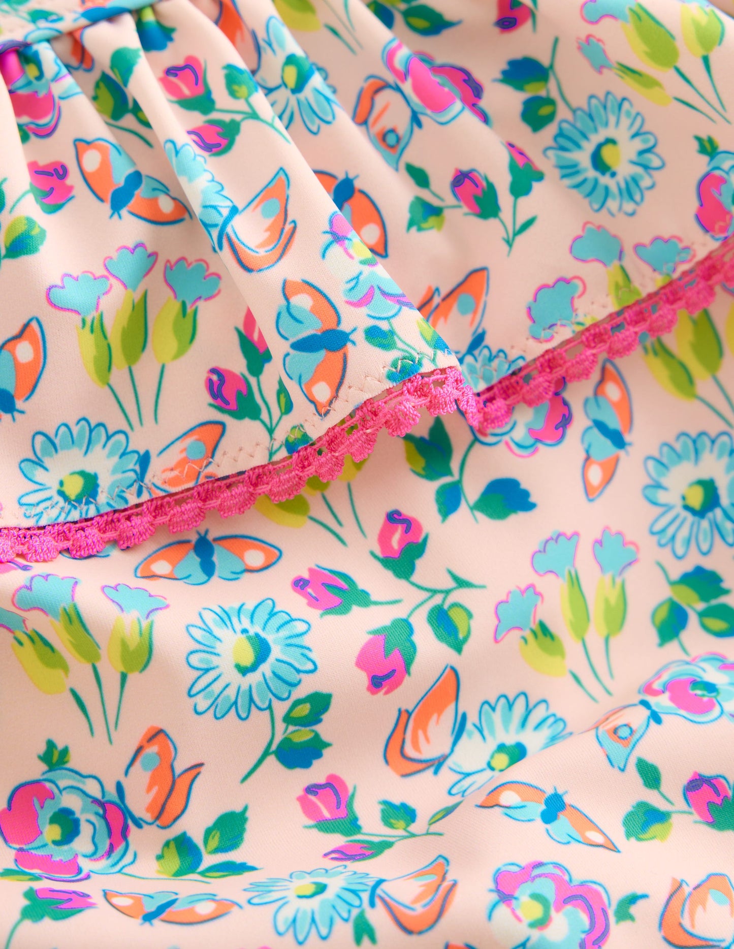 Lila One Shoulder Swimsuit-Chalk Pink Butterfly Floral