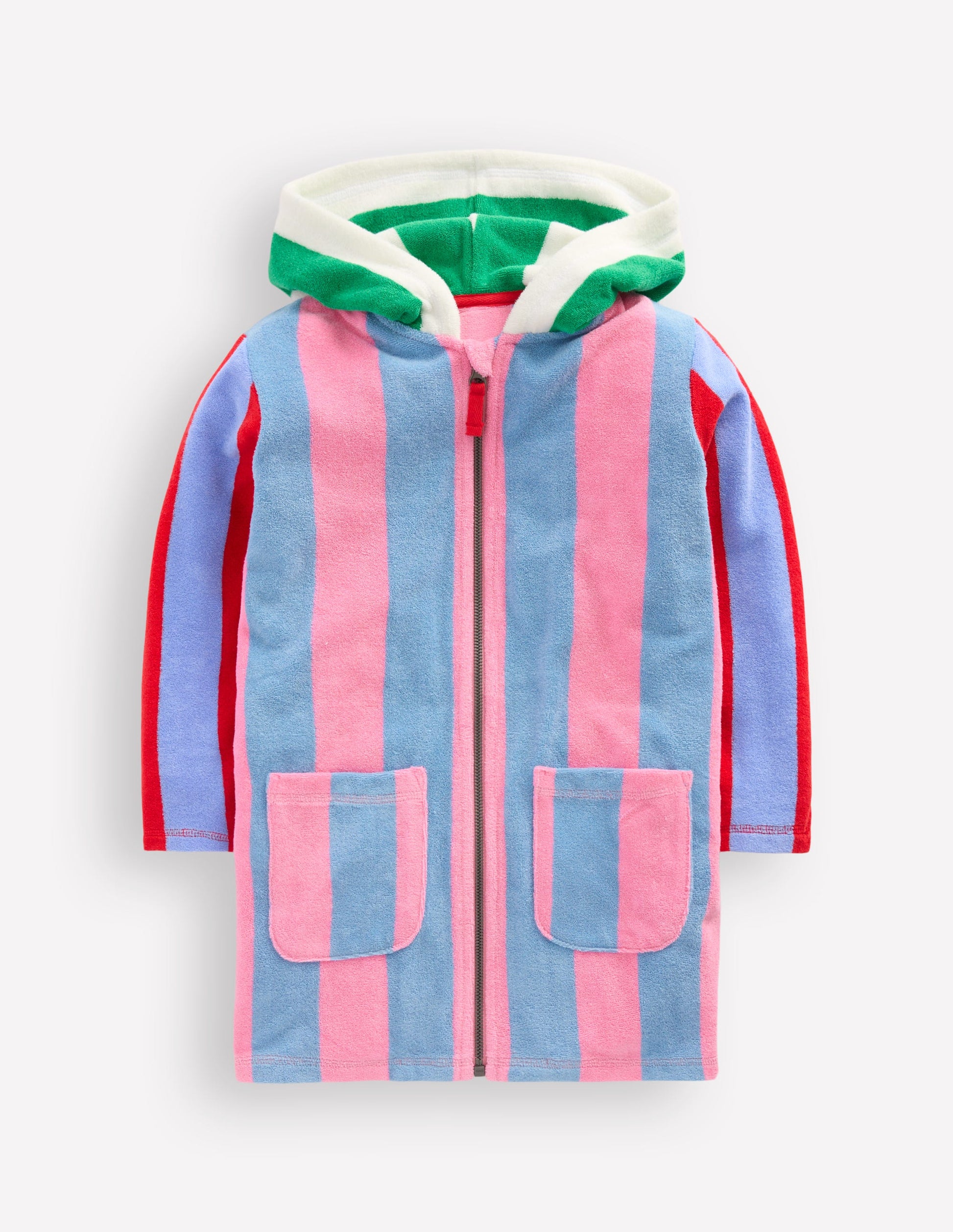 Romie Towelling Zip Throw-On-Multi Hotchpotch Stripe-2