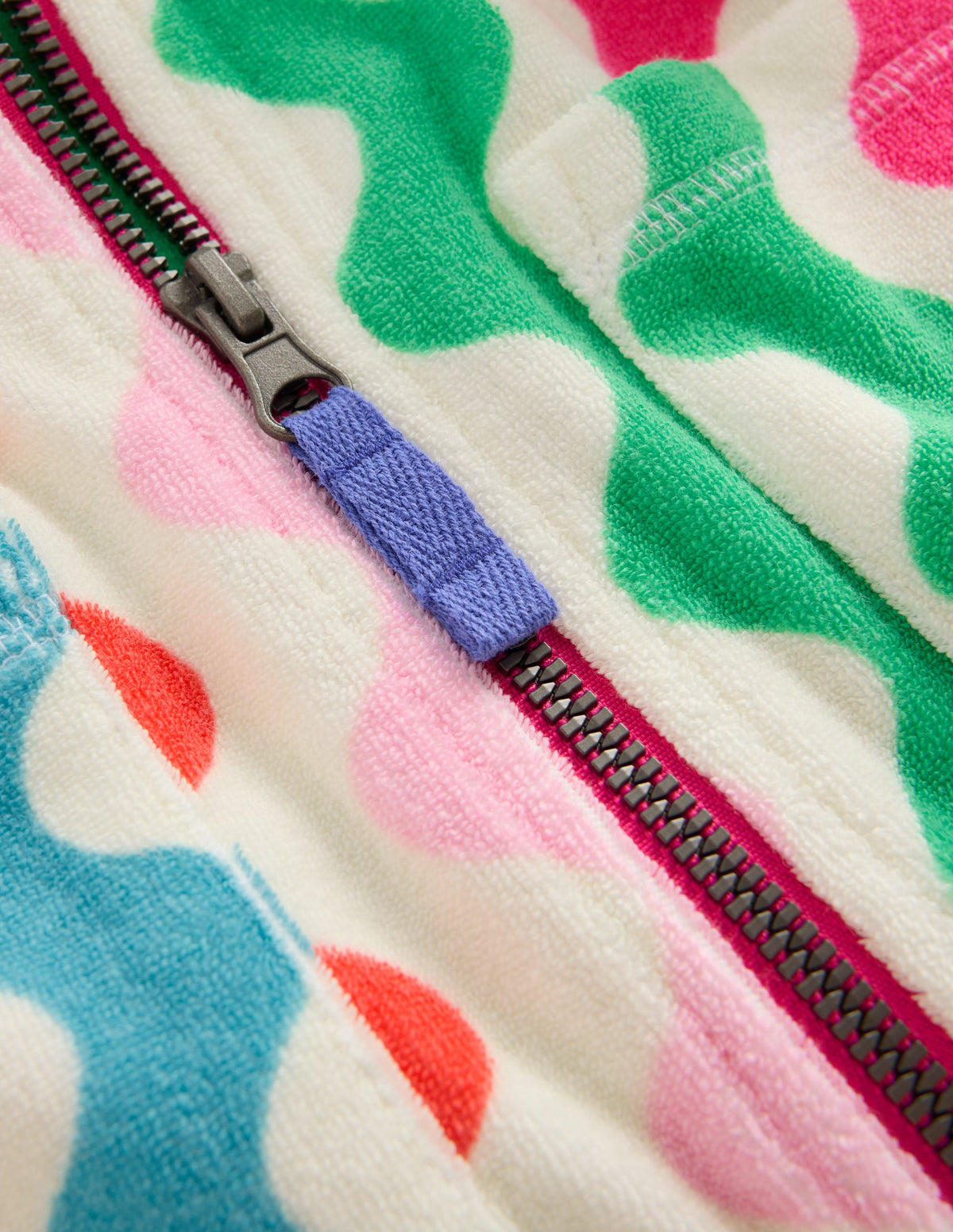 Romie Towelling Zip Throw-On-Multi Rainbow Wave - Image 3