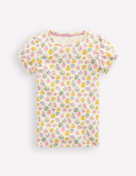 Short Sleeve Pointelle Top-Ivory Spaced Rosa