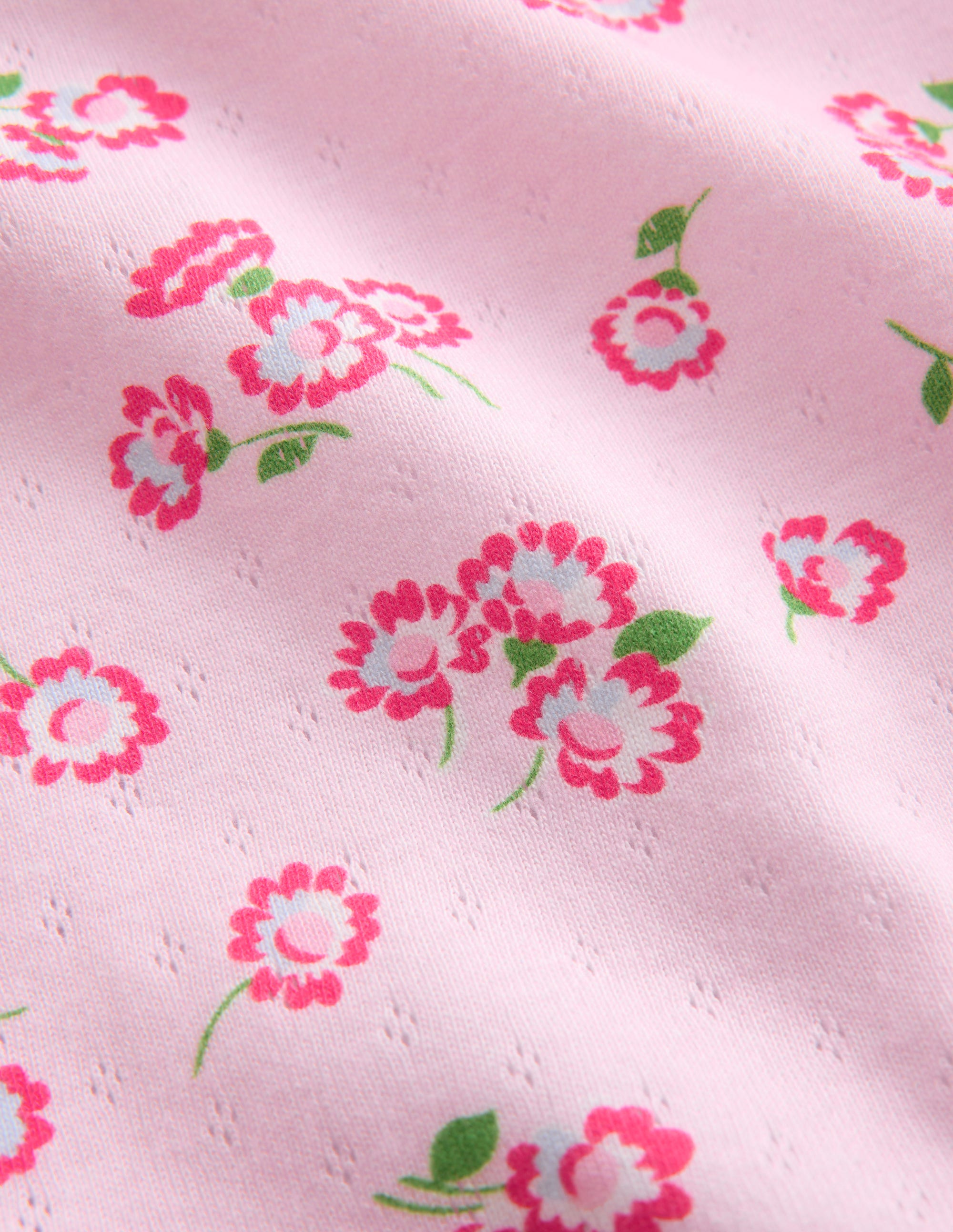 Short Sleeve Pointelle Top-Lotus Daisy - Image 3