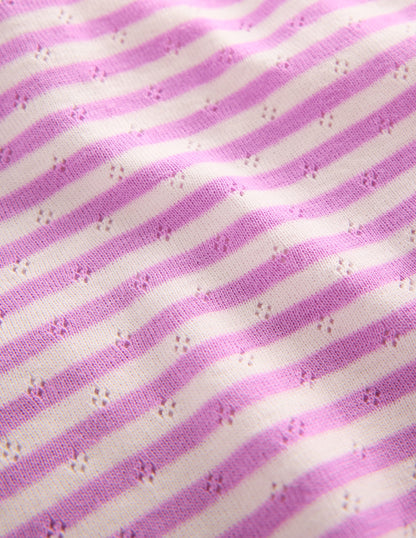 Short Sleeve Pointelle Top-Sugared-3