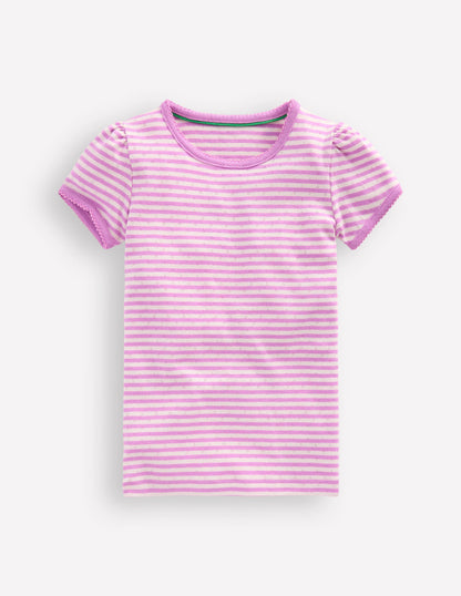 Short Sleeve Pointelle Top-Sugared-1