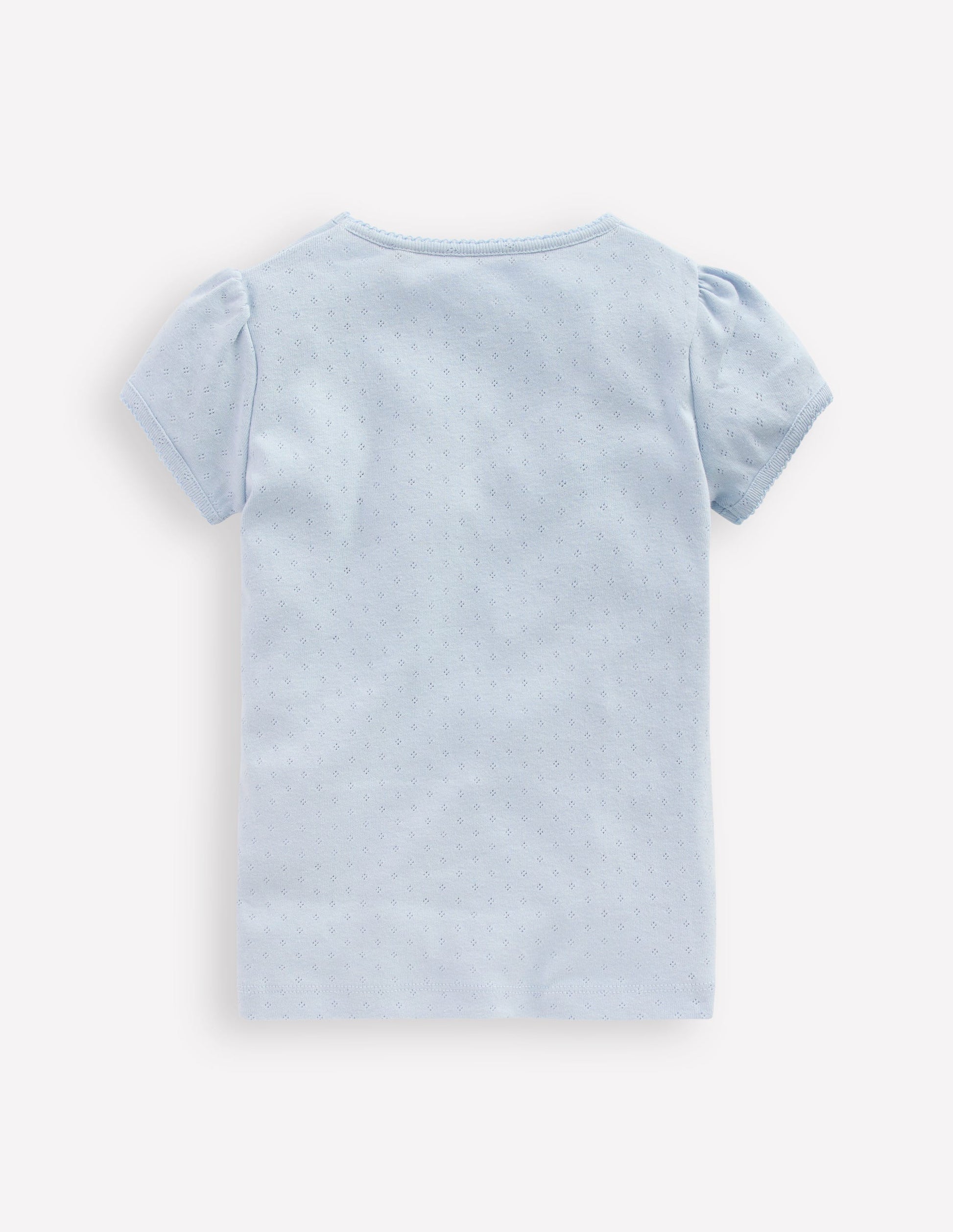 Short Sleeve Pointelle Top-Blue-2