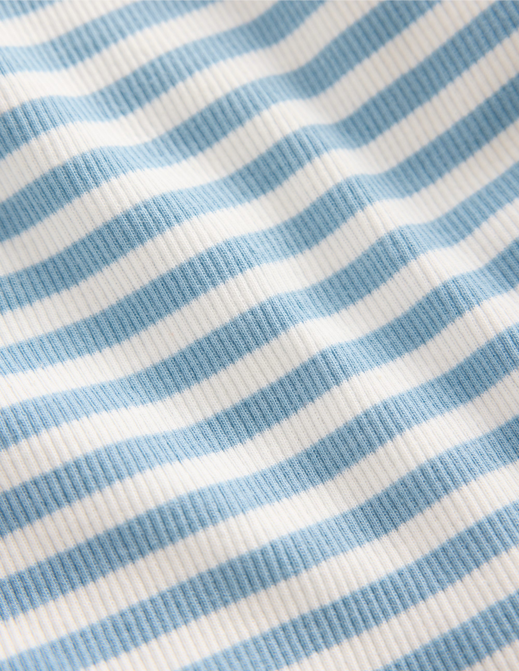 Ribbed Lace Trim Tank-Glacier Blue Stripe - Image 3