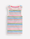 Ribbed Lace Trim Tank-Multi Stripe