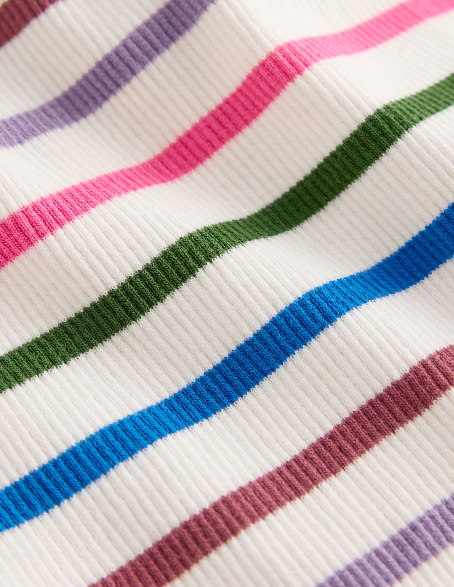 Ribbed Lace Trim Tank Top-Multi Stripe