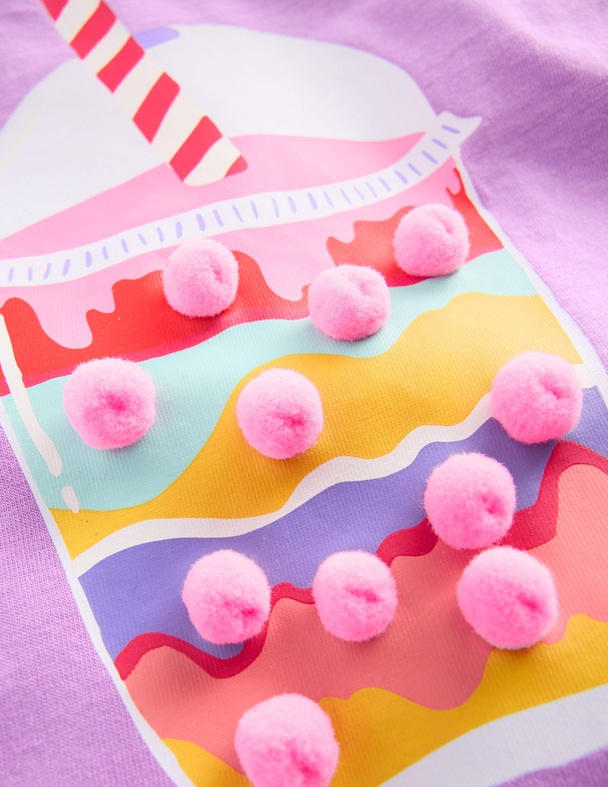 Short Sleeve Frill Logo Top-Purple Milkshake-3