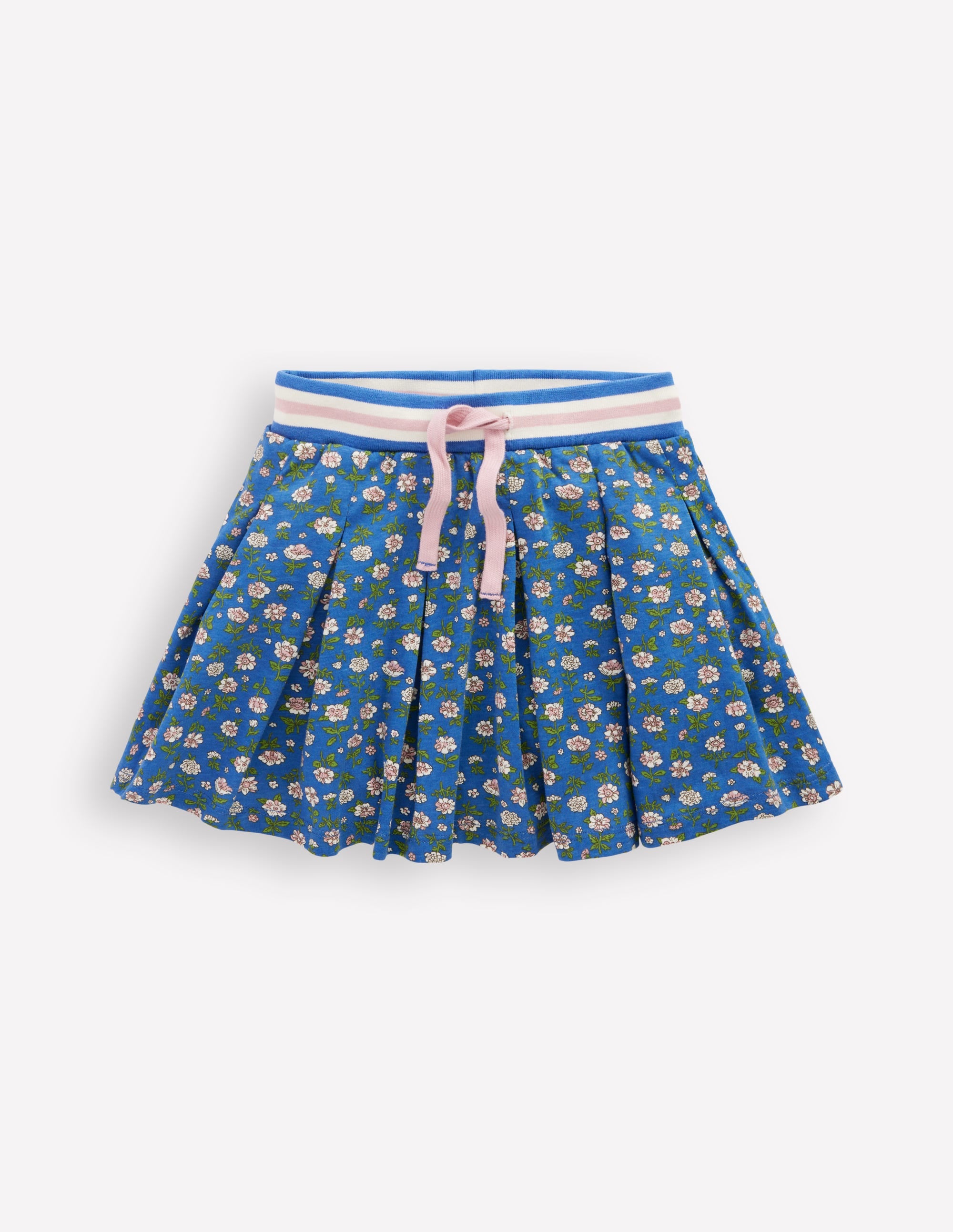 Pleated Jersey Skort-Bluejay Garden Flower - Image 1