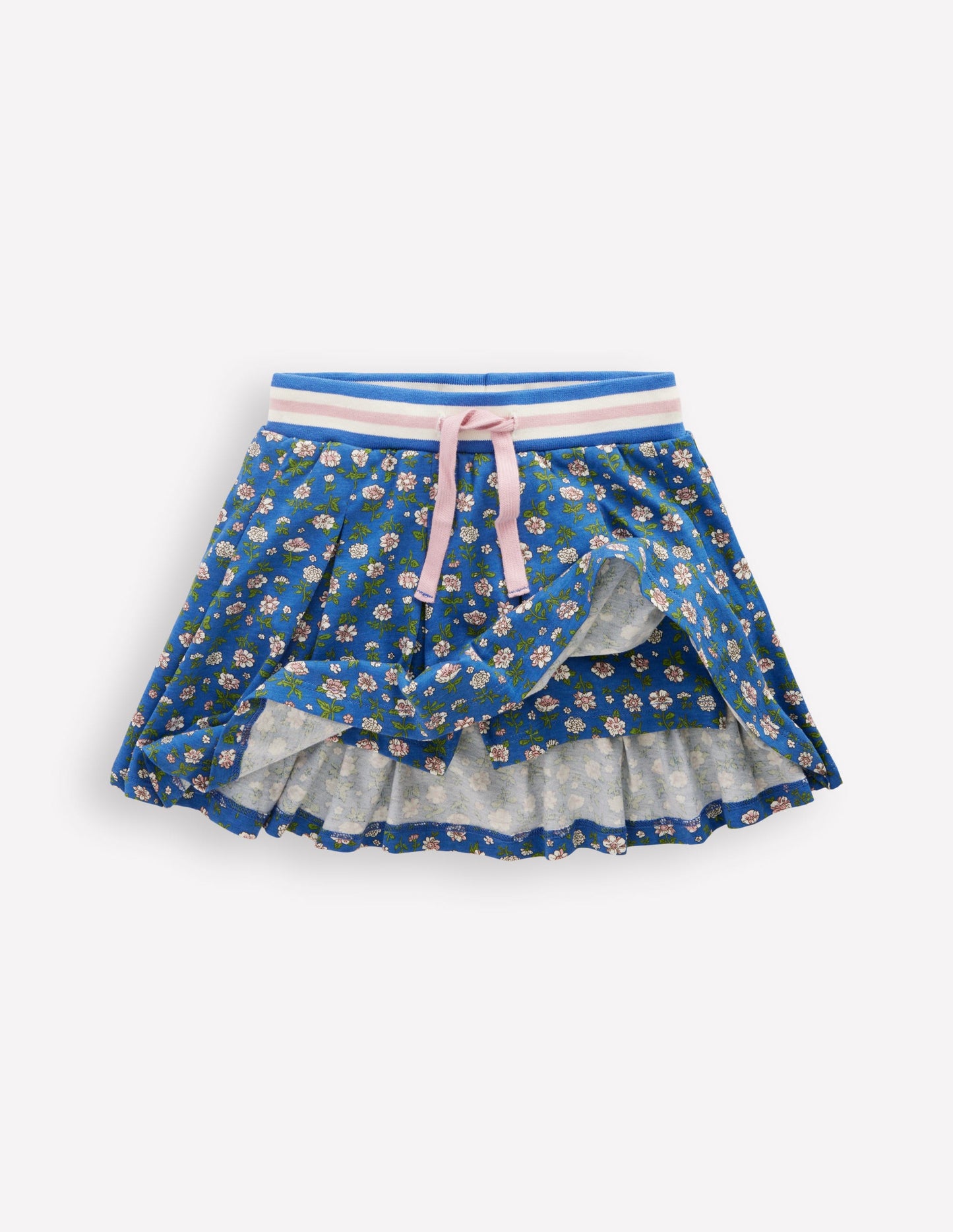 Pleated Jersey Skort-Bluejay Garden Flower