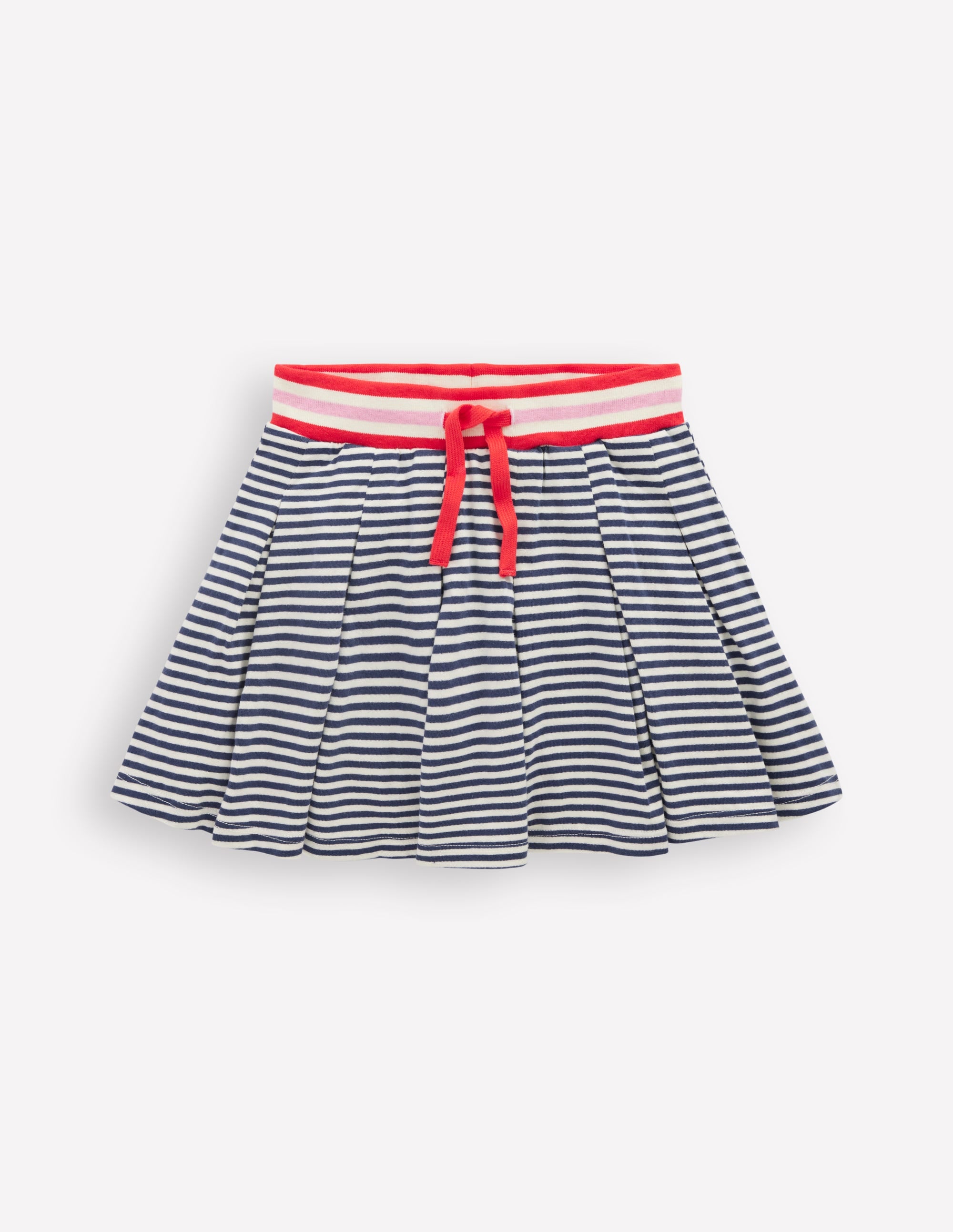 Pleated Jersey Skort-Navy Stripe - Image 2