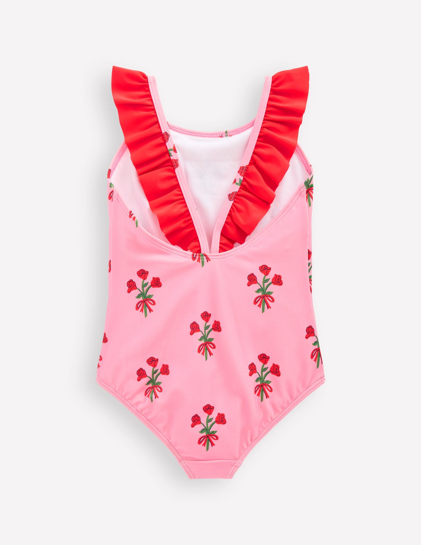 Hallie Frill Strap Swimsuit-Bubblegum Pink Posy