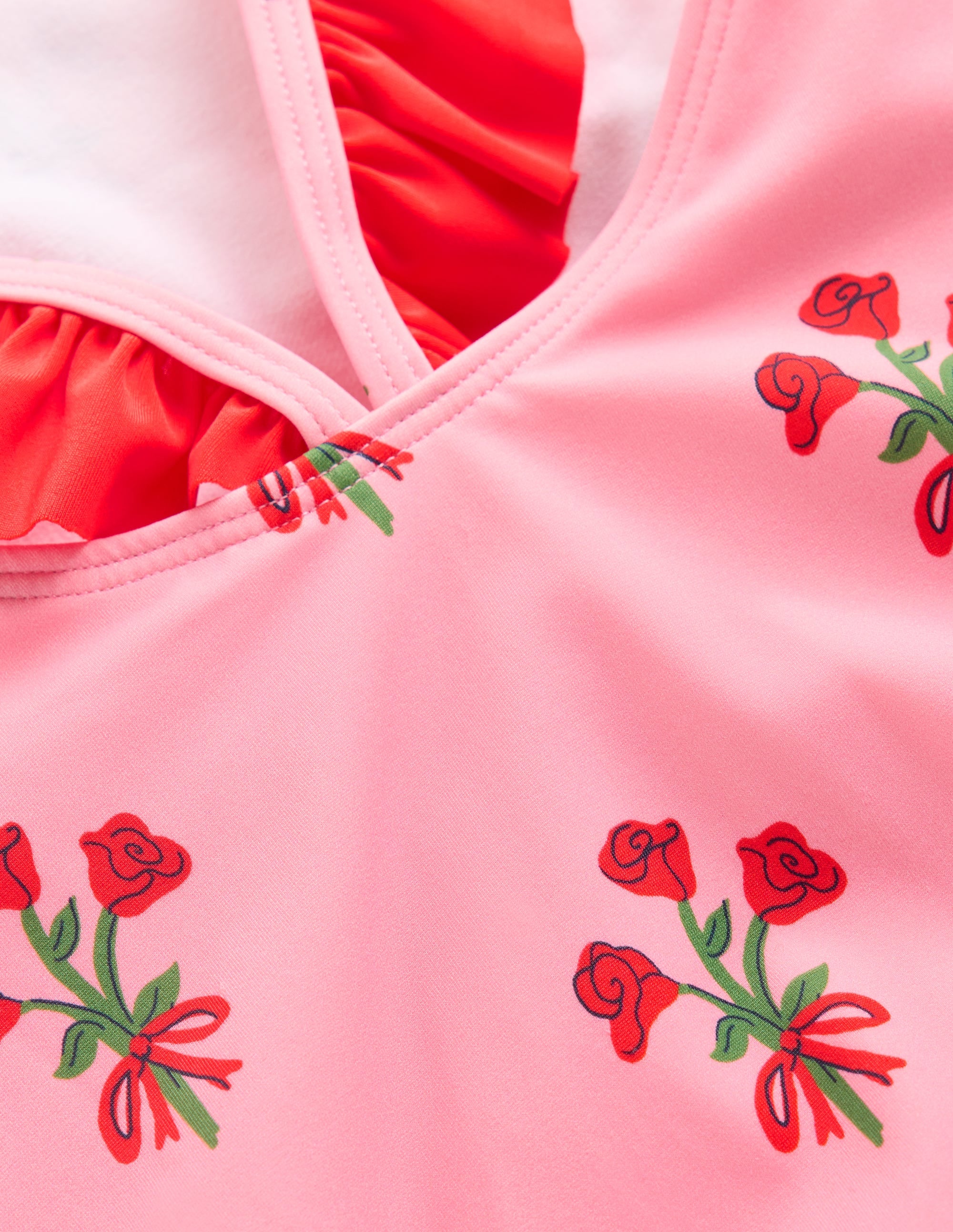Hallie Frill Strap Swimsuit-Bubblegum Pink Posy - Image 3