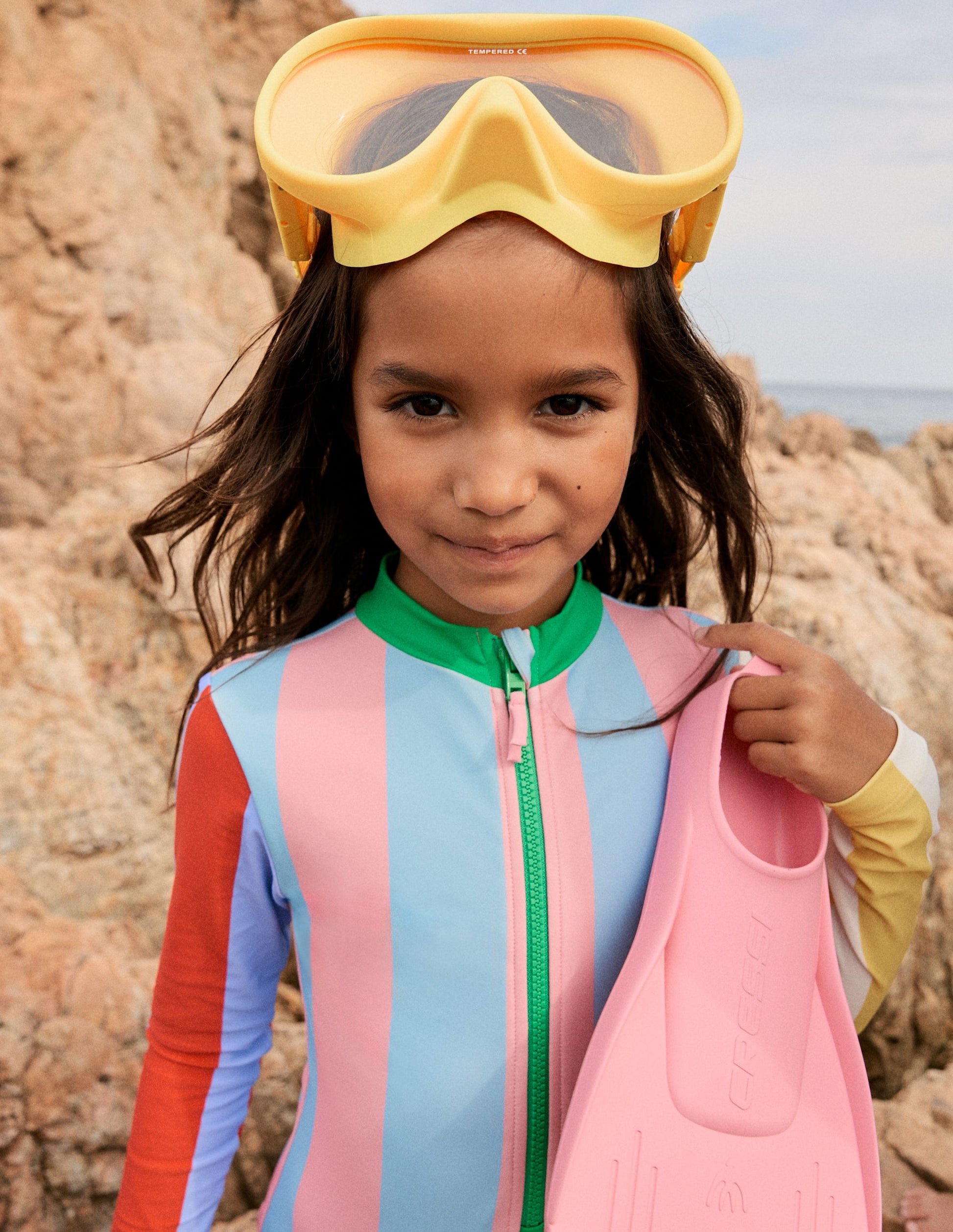 Long-Sleeved Swimsuit-Hotpotch Stripe-1