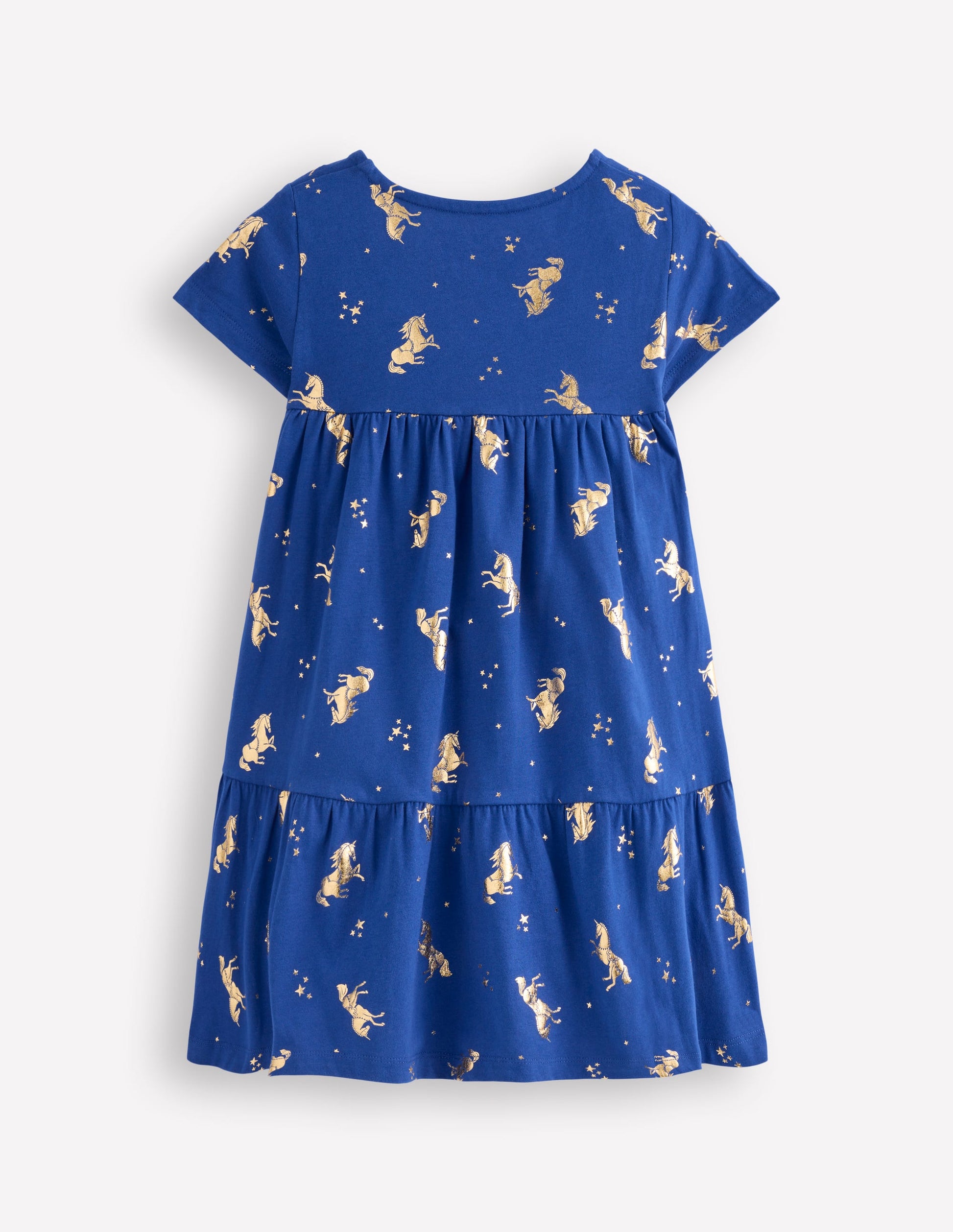 Ariel Twirly Jersey Dress-Sapphire Blue Unicorns-2