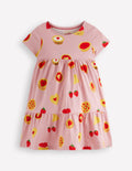 Ariel Twirly Jersey Dress-Vintage Pink Sweet Treats