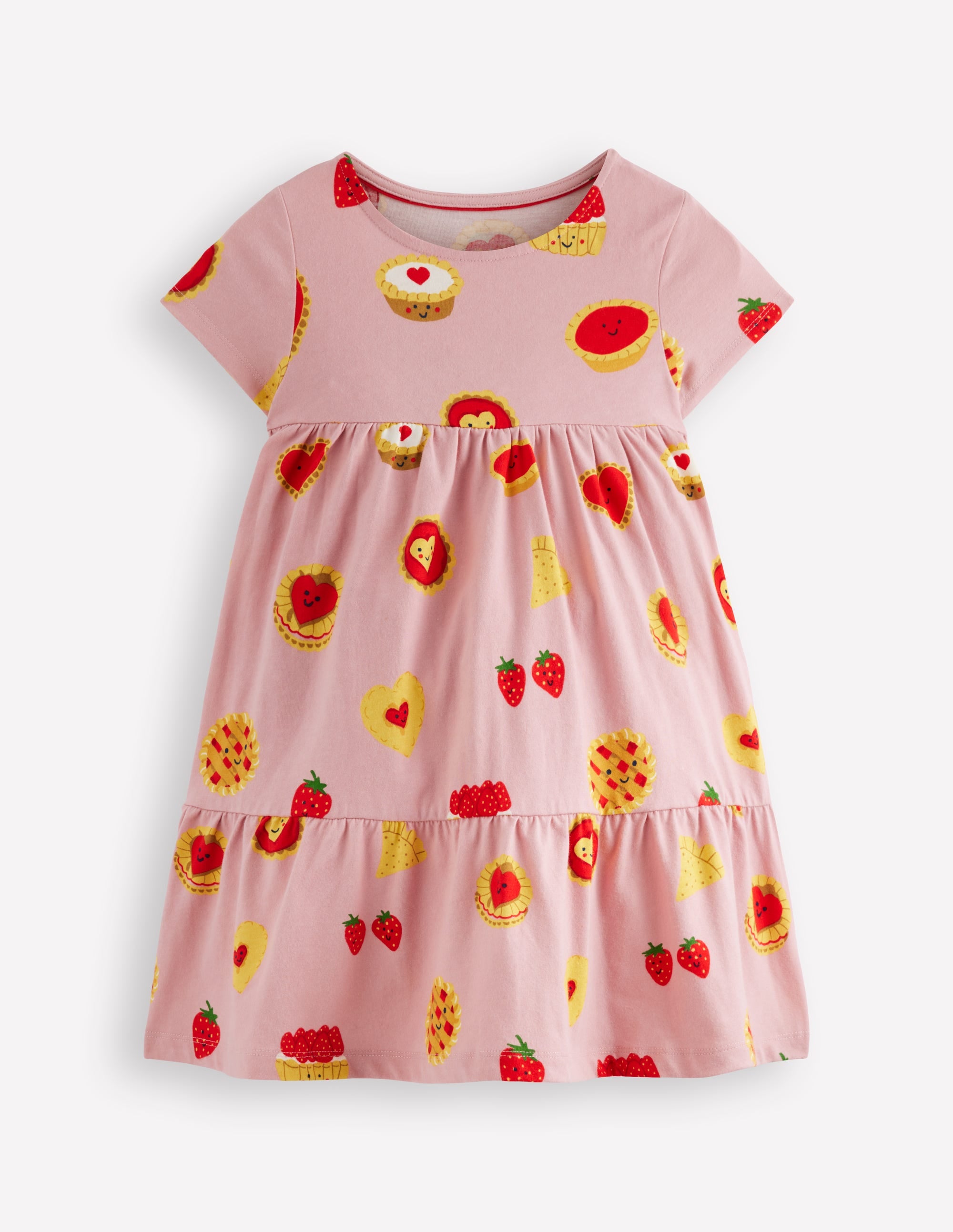 Ariel Twirly Jersey Dress-Vintage Pink Sweet Treats - Image 1