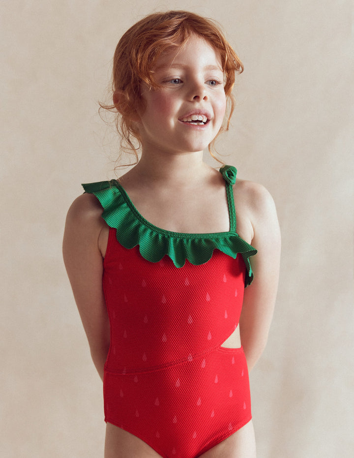 Lettice Cut Out Swimsuit-Strawberry