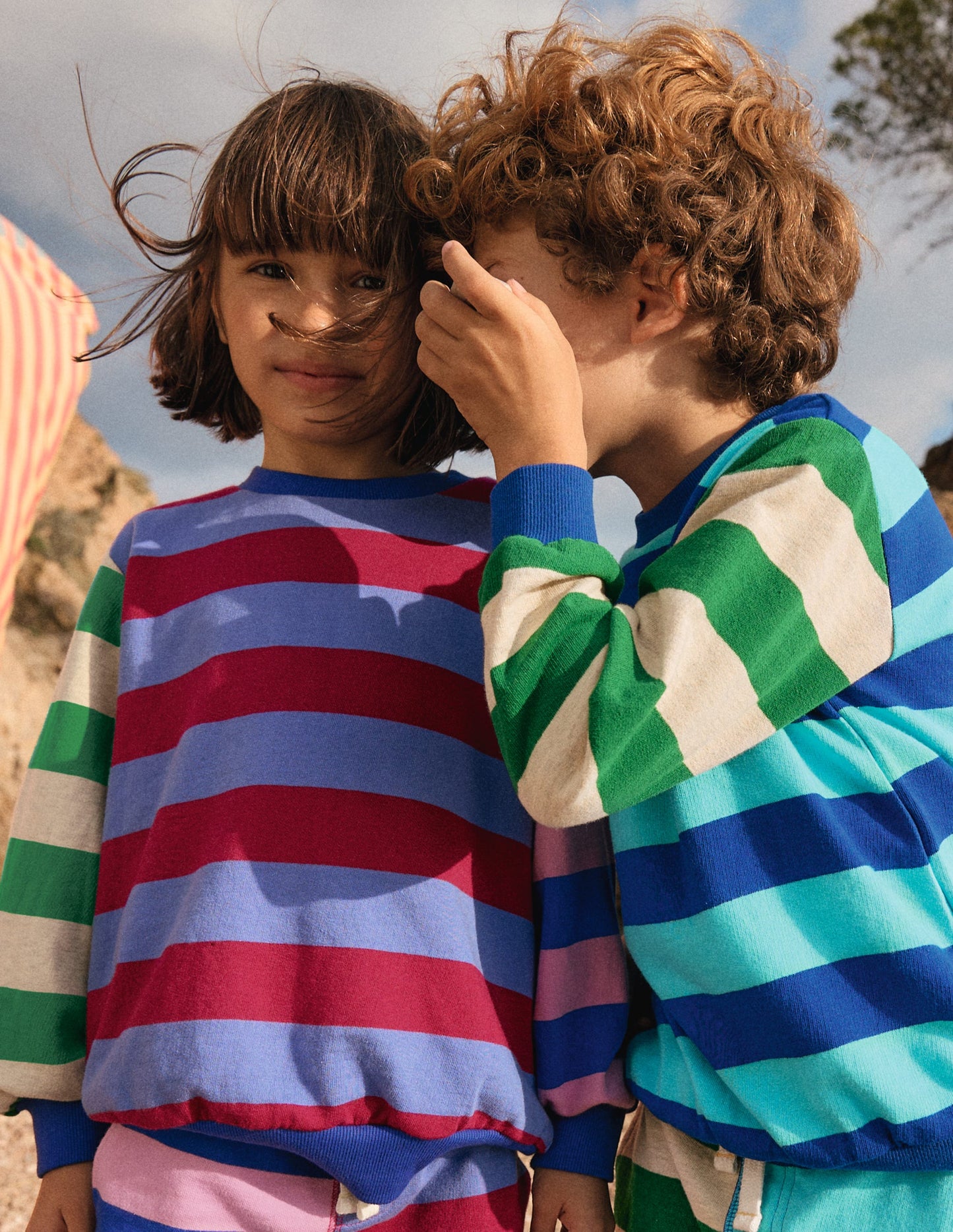 Printed Sweatshirt-Multi Hotch Potch Stripe