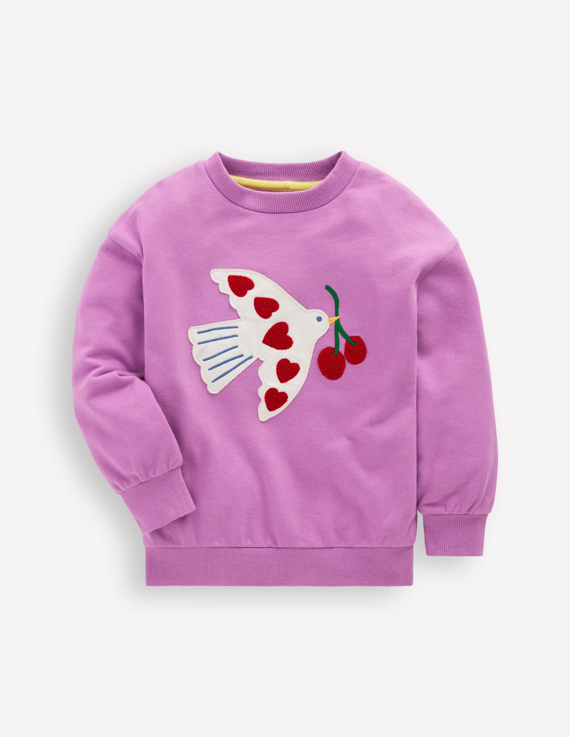 Bobbie Appliqué Sweatshirt-Purple Doves-1