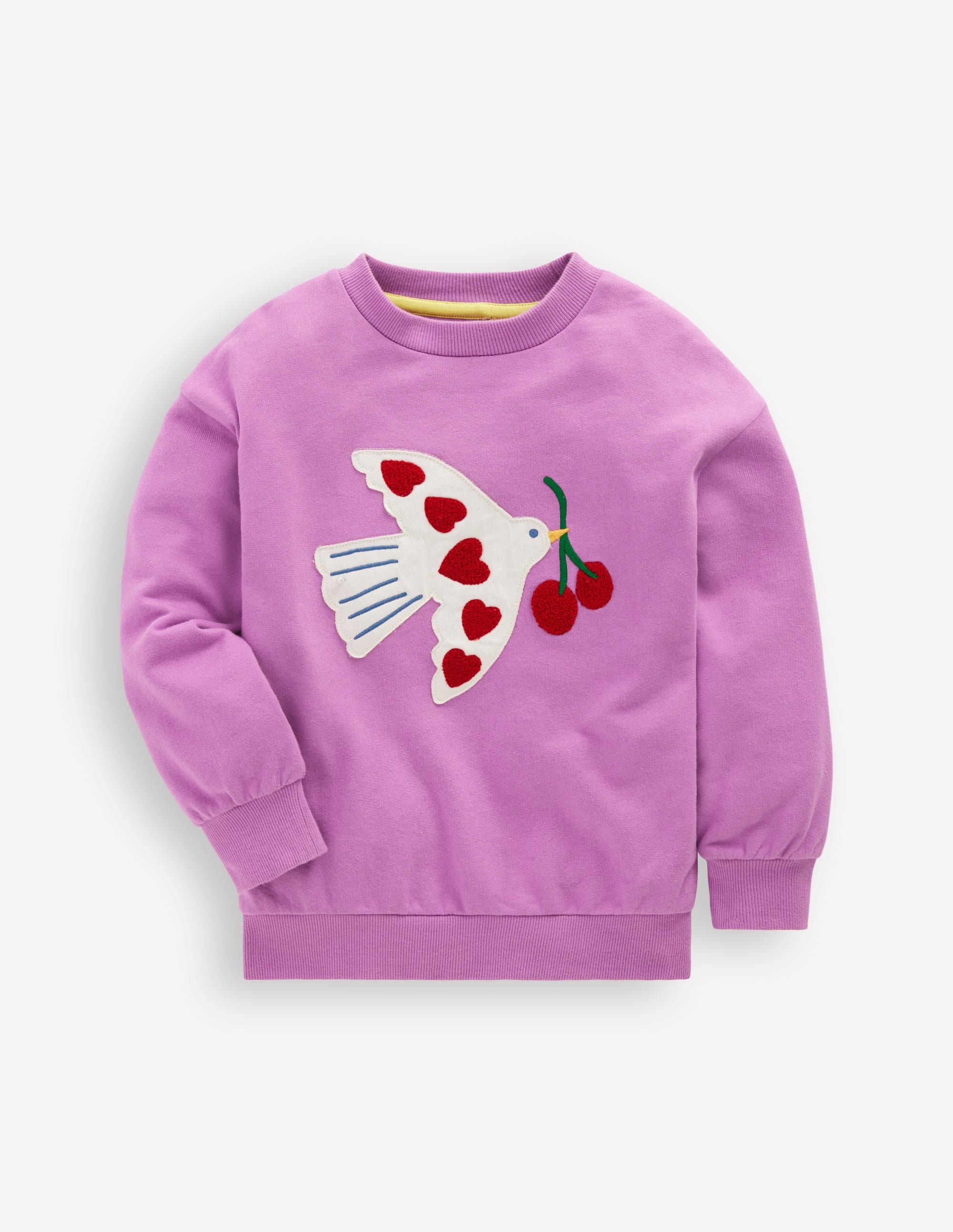 Bobbie Appliqué Sweatshirt-Purple Doves - Image 1