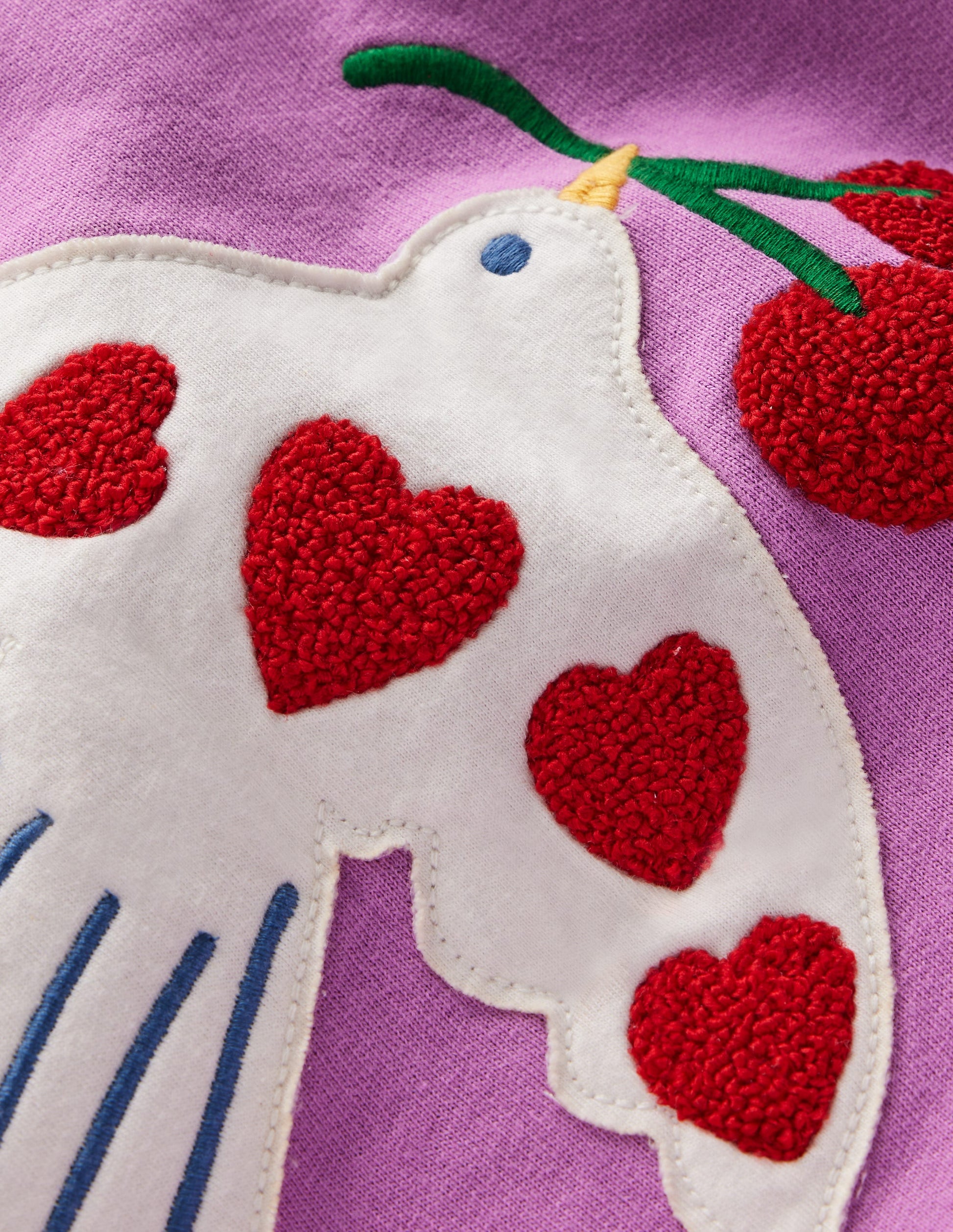 Bobbie Appliqué Sweatshirt-Purple Doves-3