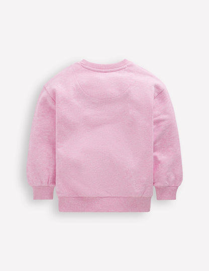 Bobbie Appliqué Sweatshirt-Pink Marl Love-2