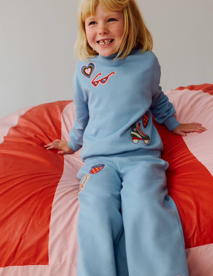 Bobbie Appliqué Sweatpants-Glacier Lake Badges