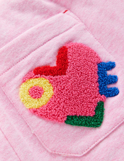 Bobbie Appliqué Sweatpants-Pink Marl Love-3