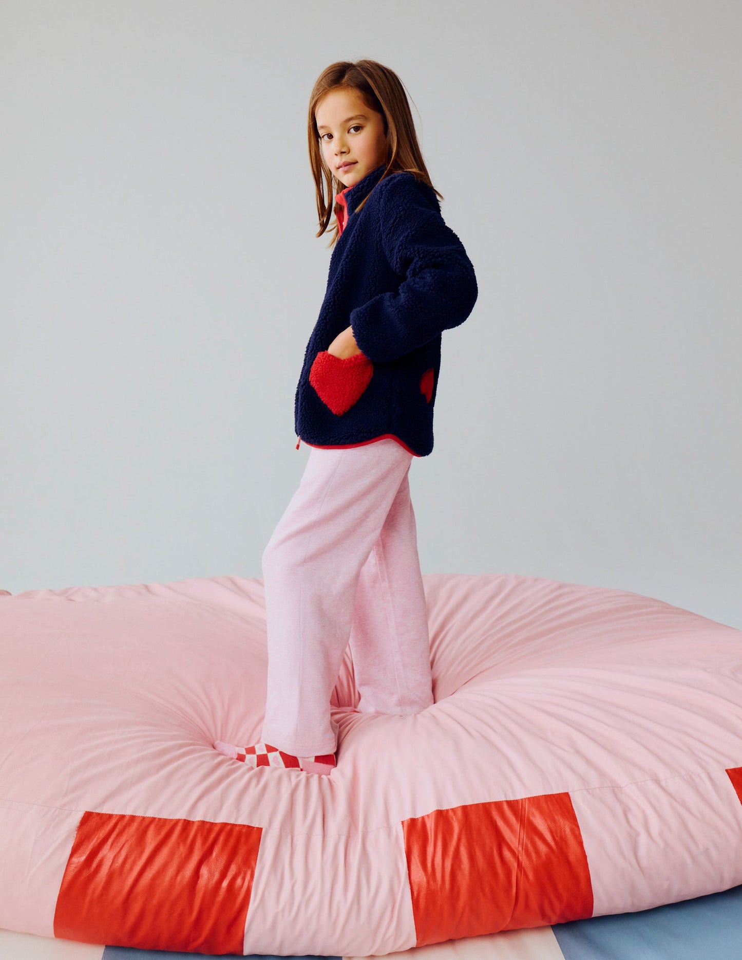 Bobbie Appliqué Sweatpants-Pink Marl Love
