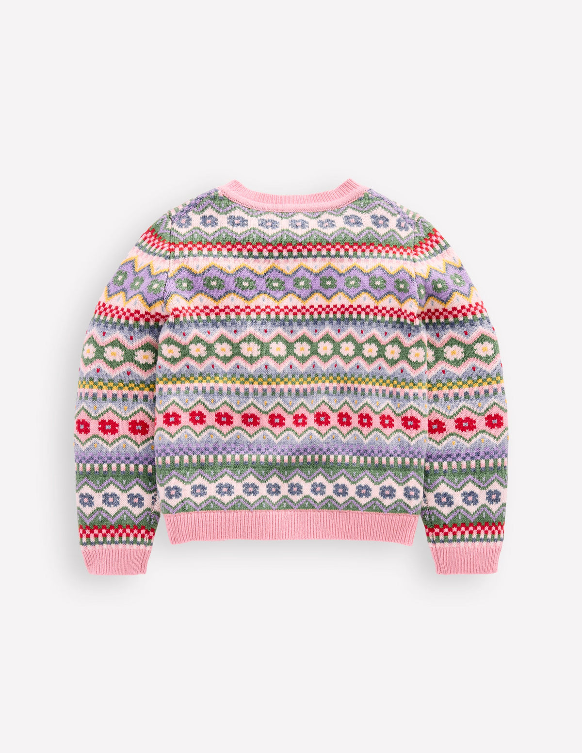 Edie Fair Isle Cardigan-Glacier Blue Pretty Flowers - Image 2