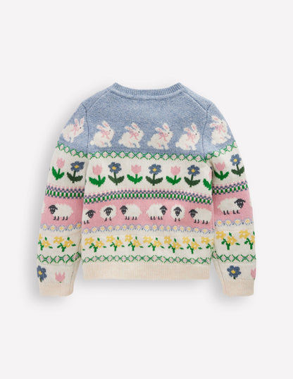 Edie Fair Isle Cardigan-Glacier Blue Bunny Fair Isle-3
