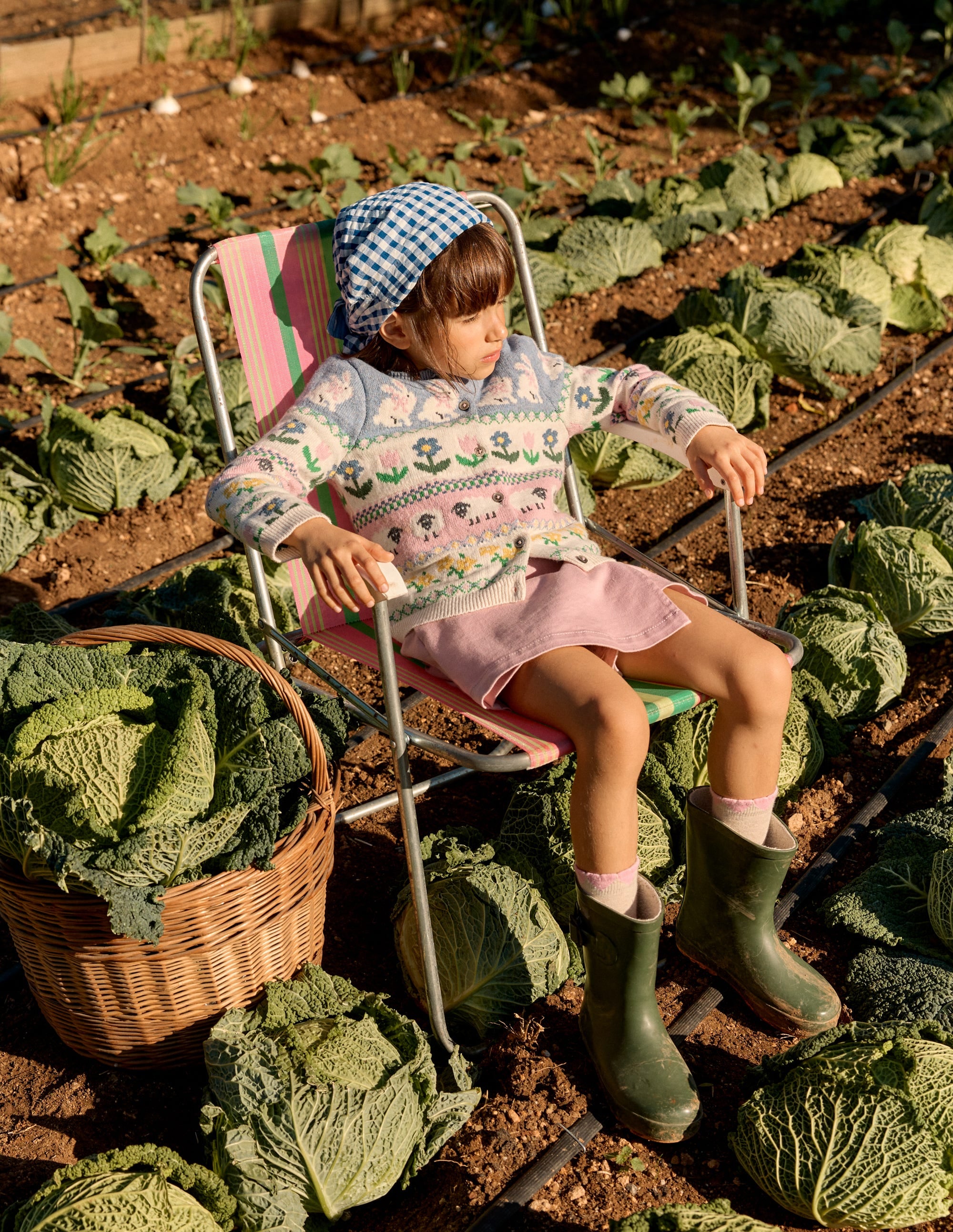 Edie Fair Isle Cardigan-Glacier Blue Bunny Fair Isle - Image 5
