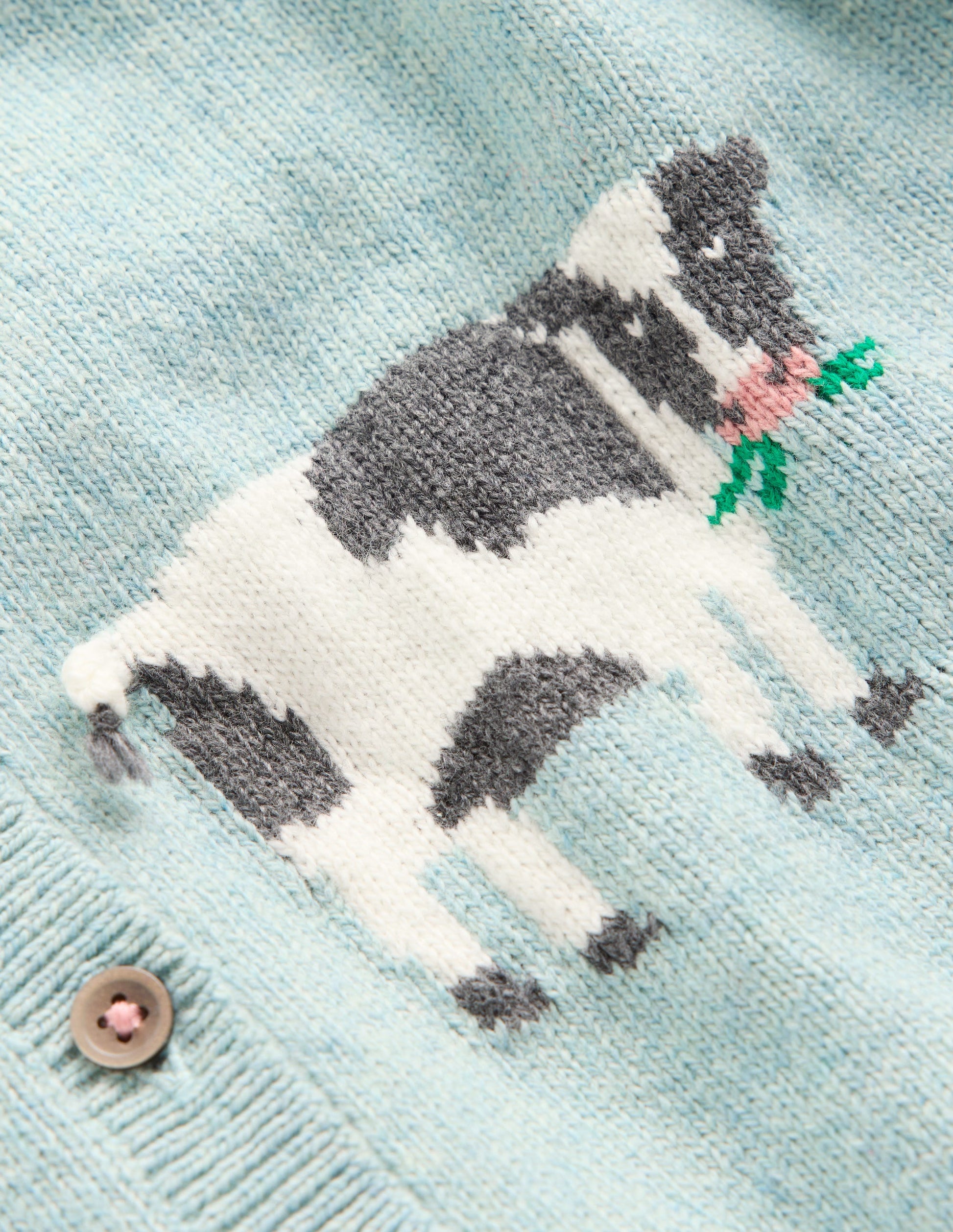 Fun Logo Cardigan-Georgian Blue Easter Motifs-4