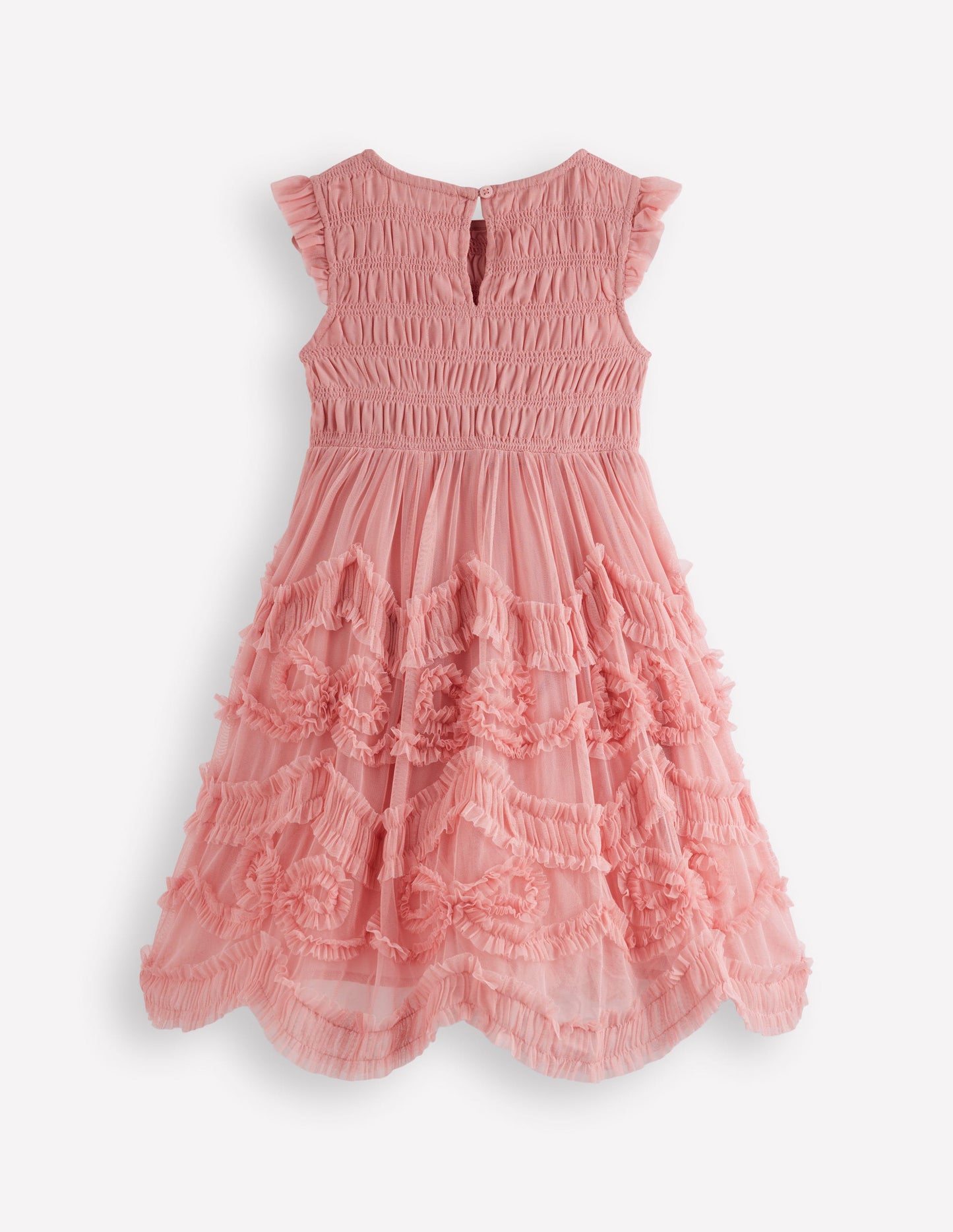 Tulle Bow Occasion Dress-Almond Pink