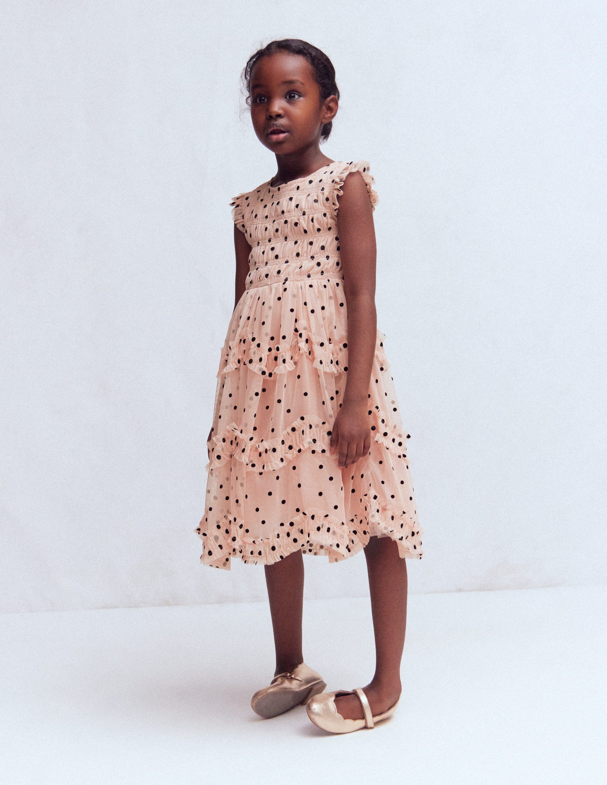 Boden Girls Tulle Ruffle Occasion Dress in Pink | Size 3-4 Years Boden Girls Tulle Ruffle Occasion Dress in Pink | Size 3-4 Years