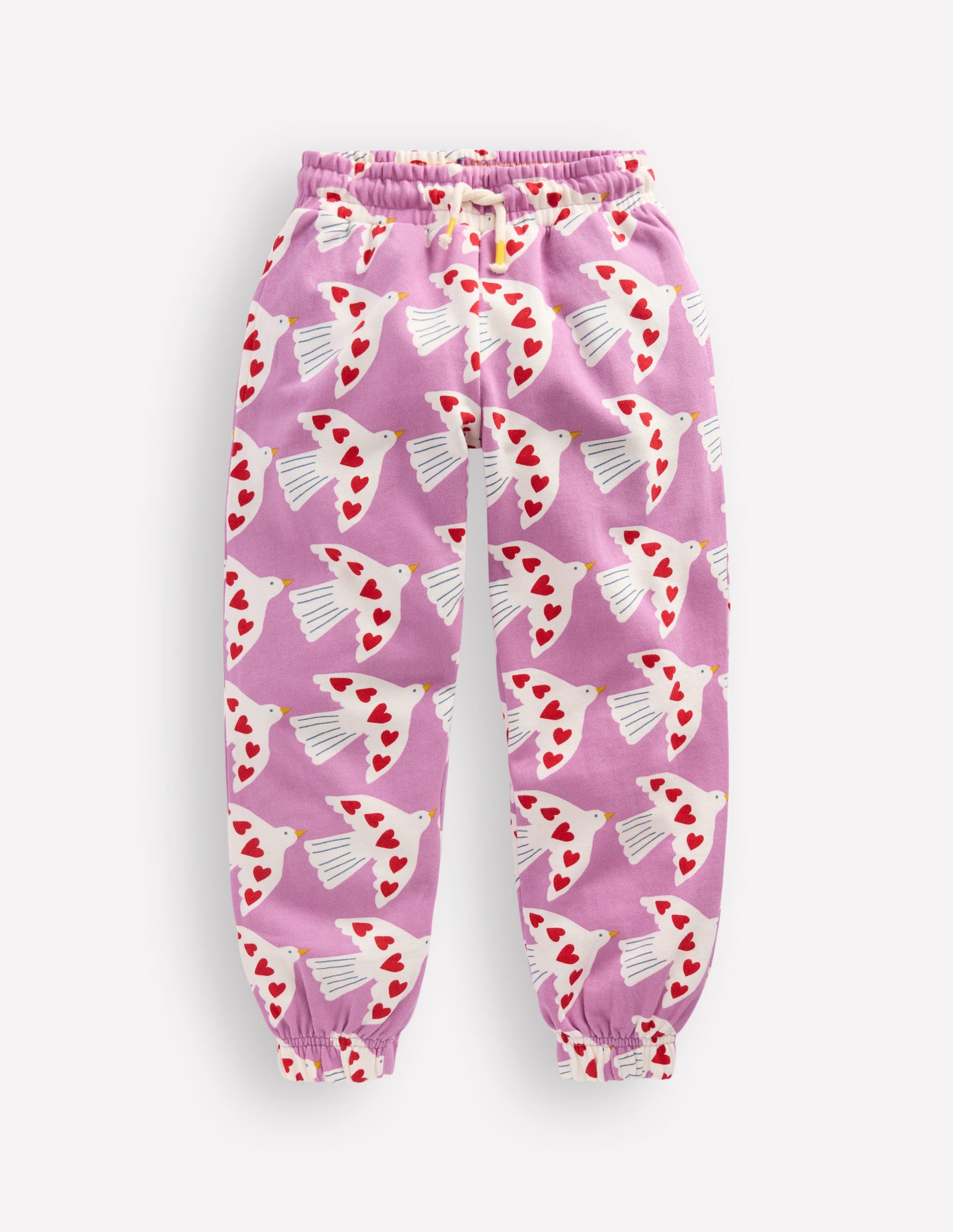 Fun Printed Jogger-Purple Doves-2