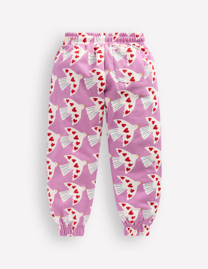 Fun Printed Jogger-Purple Doves-3