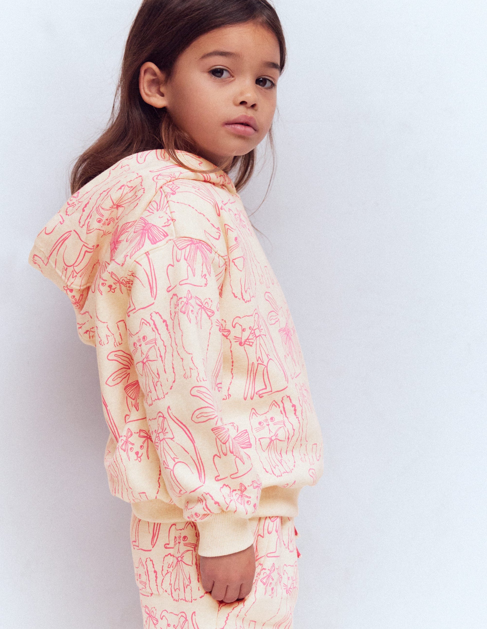 Printed Hoody-Oatmeal Pets-1