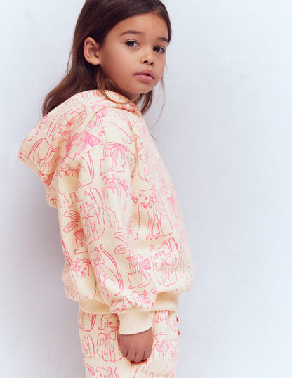 Printed Hoody-Oatmeal Pets-1