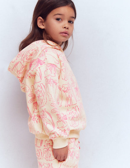 Printed Hoody-Oatmeal Pets