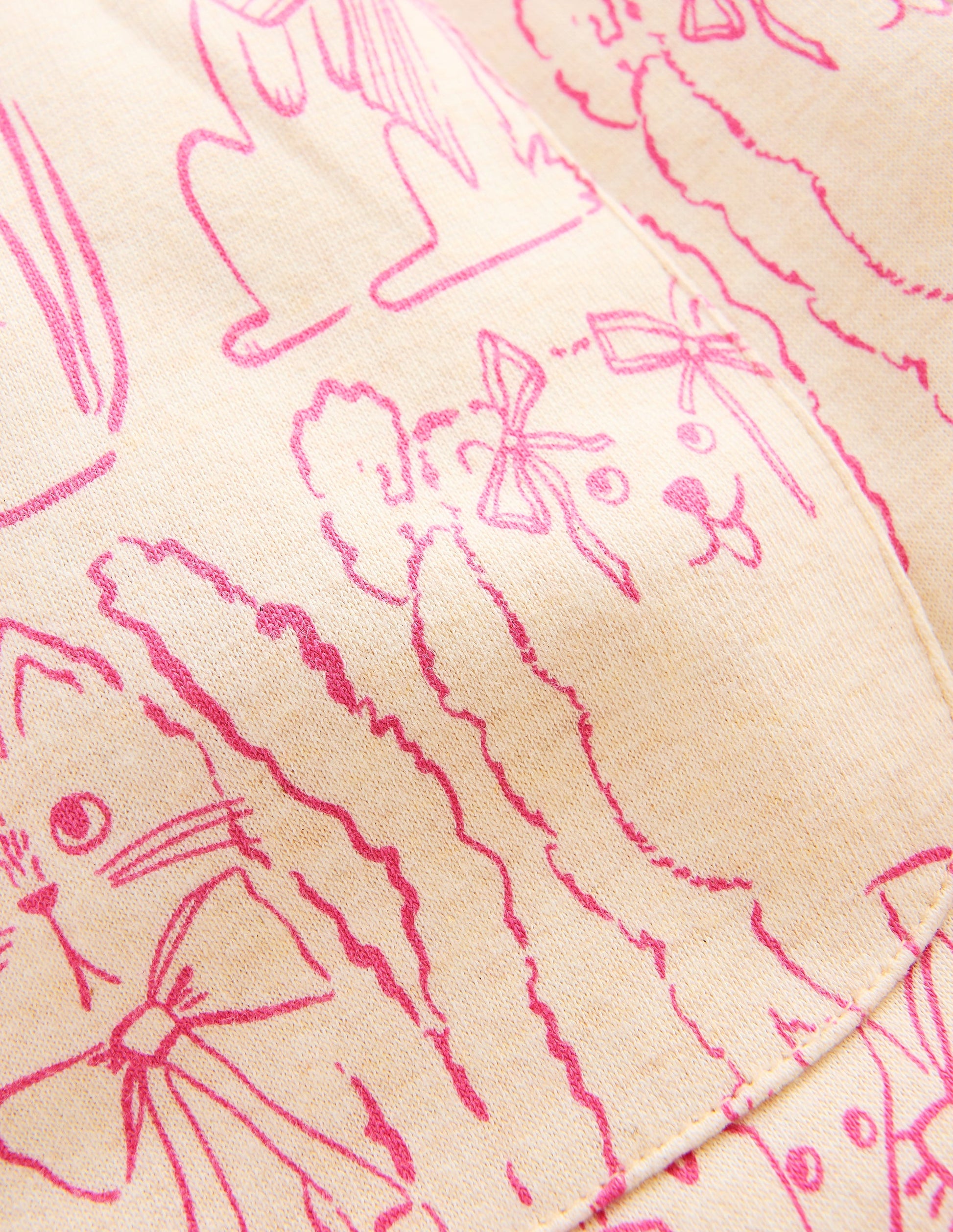 Wide Leg Printed Sweatpants-Oatmeal Cats-6