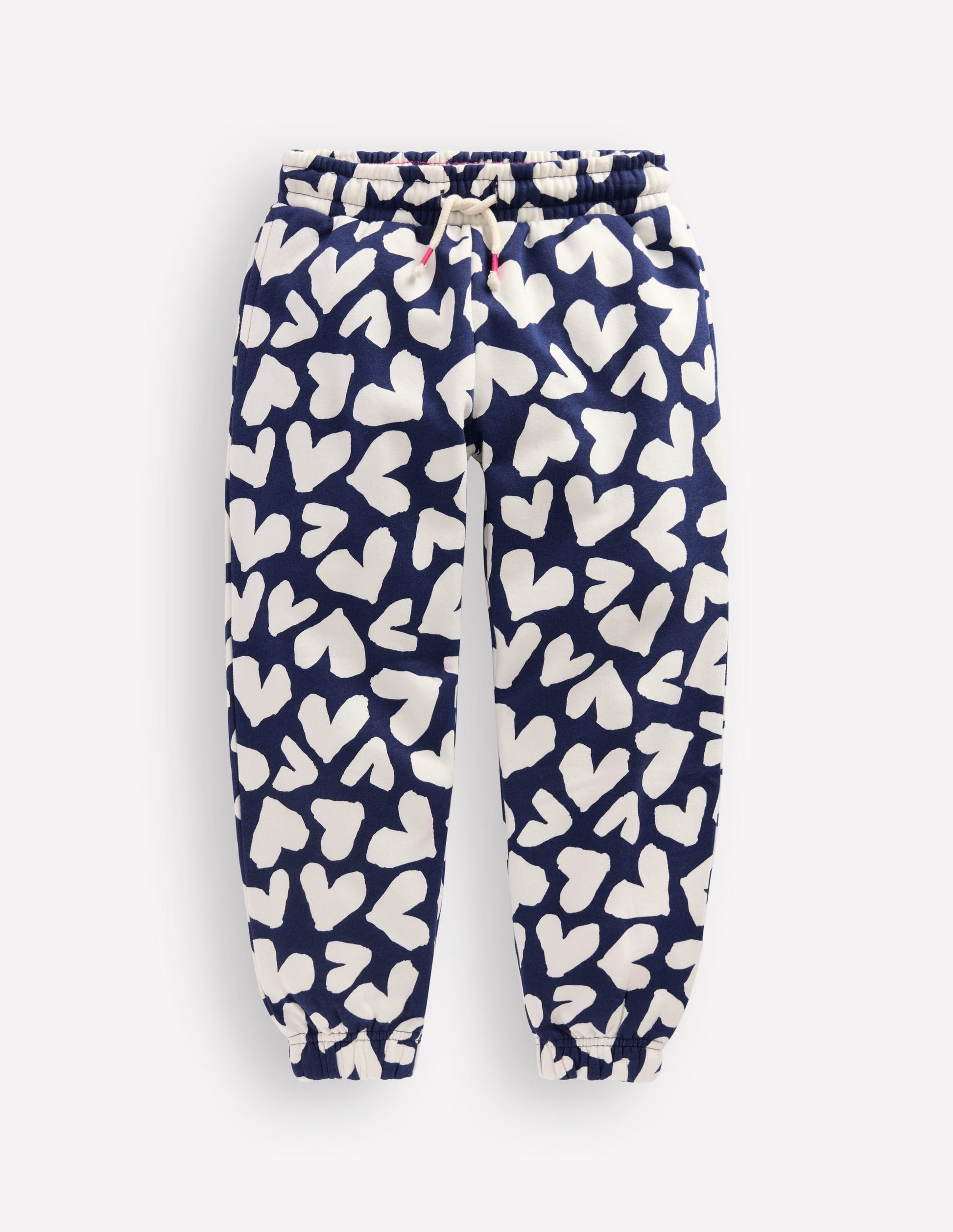 Printed Cosy Sweatpants-Navy Hearts-1