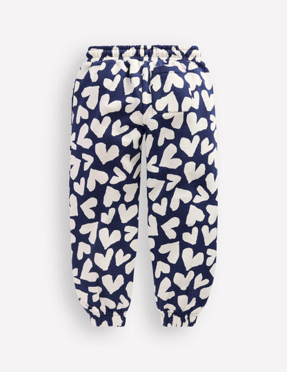 Printed Cosy Sweatpants-Navy Hearts-2
