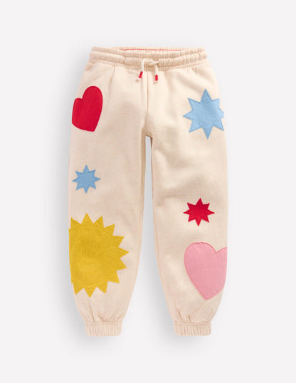 Printed Cosy Sweatpants-Applique Shapes-2