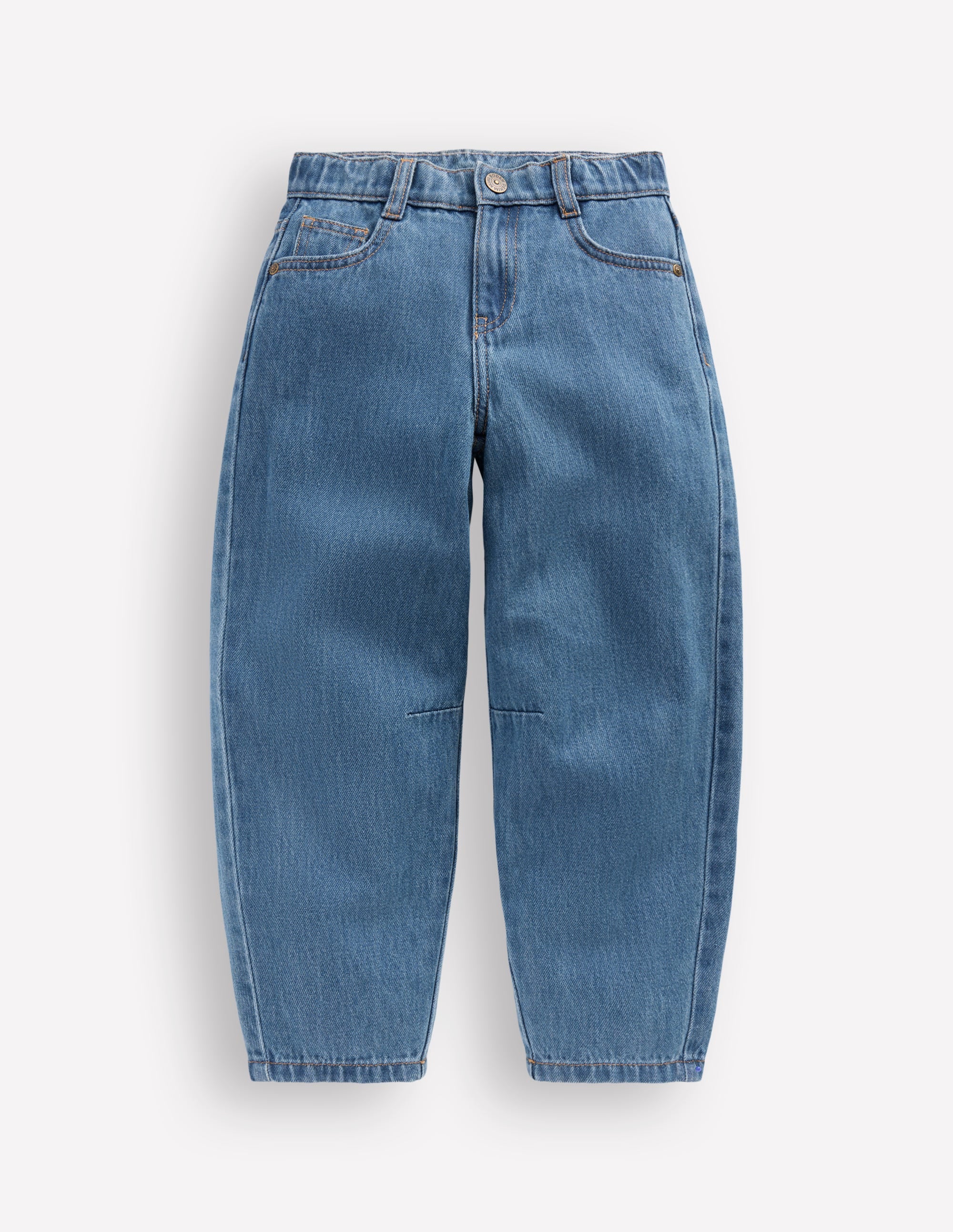 Barrel Leg Jeans-Mid Vintage Denim - Image 1